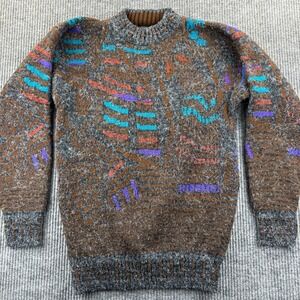 VTG XSTATX Sweater Mens Small* Abstract Pattern Knit Made in USA Mohair